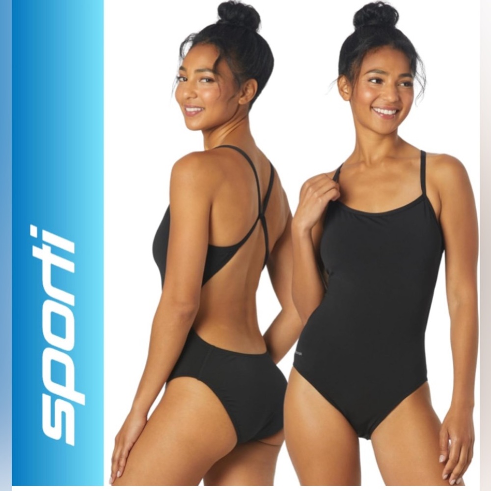 Sporti Black Micro Back Swimsuit